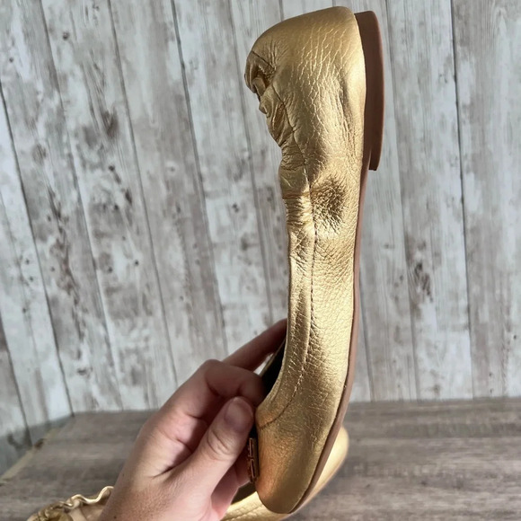 Tory Burch Gold Melinda Ballet Flats - Picture 6 of 13
